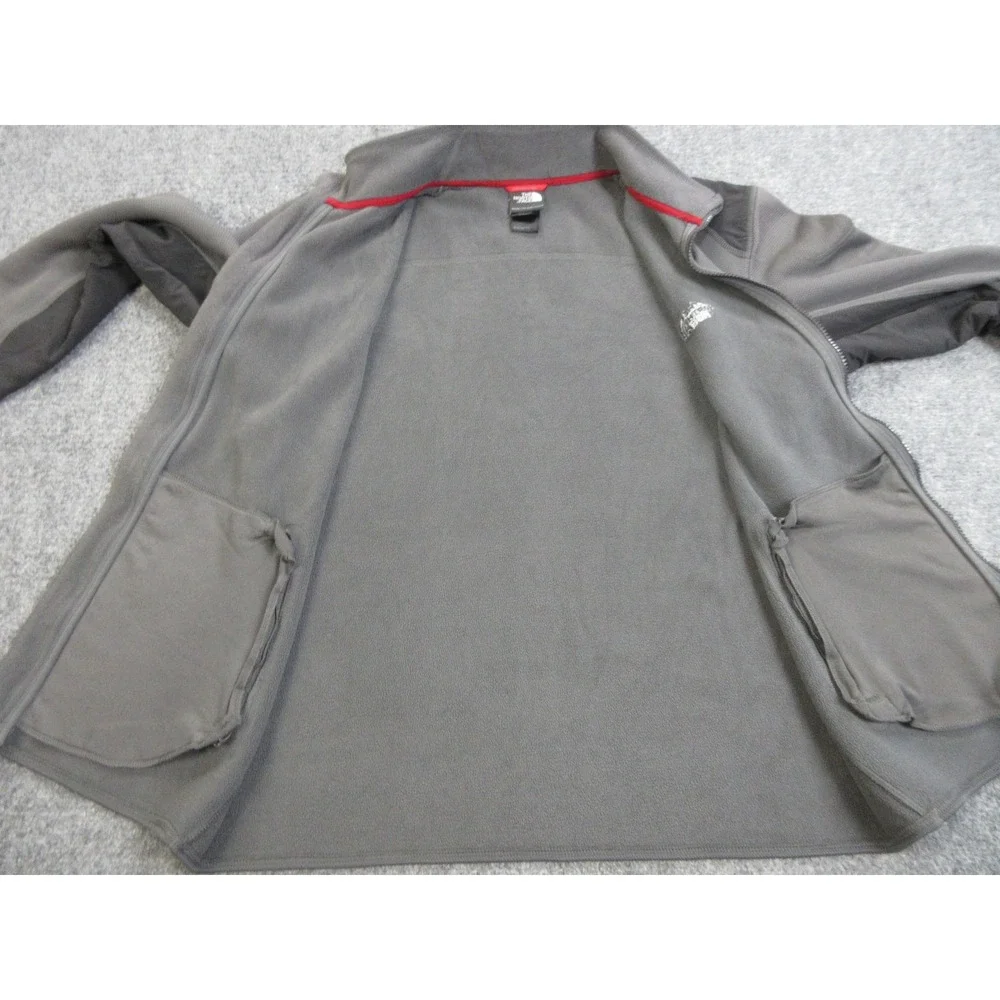 The North Face Jacket Mens Medium Gray TKA Stealth Full Zip Fleece Colorblock